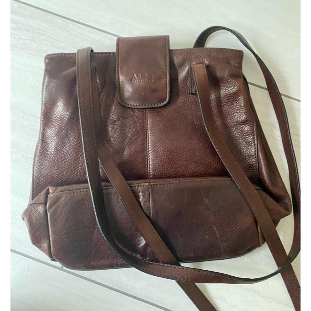 ALDO VINTAGE 90s genuine leather brown purse bag - Picture 15 of 15